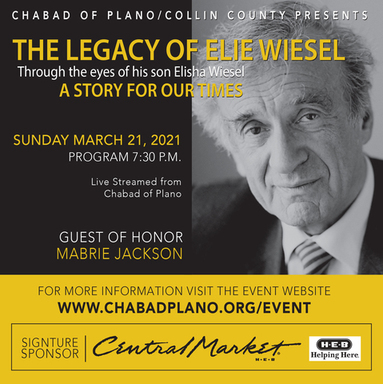March 21- livestreamed - The Legacy of Elie Wiesel